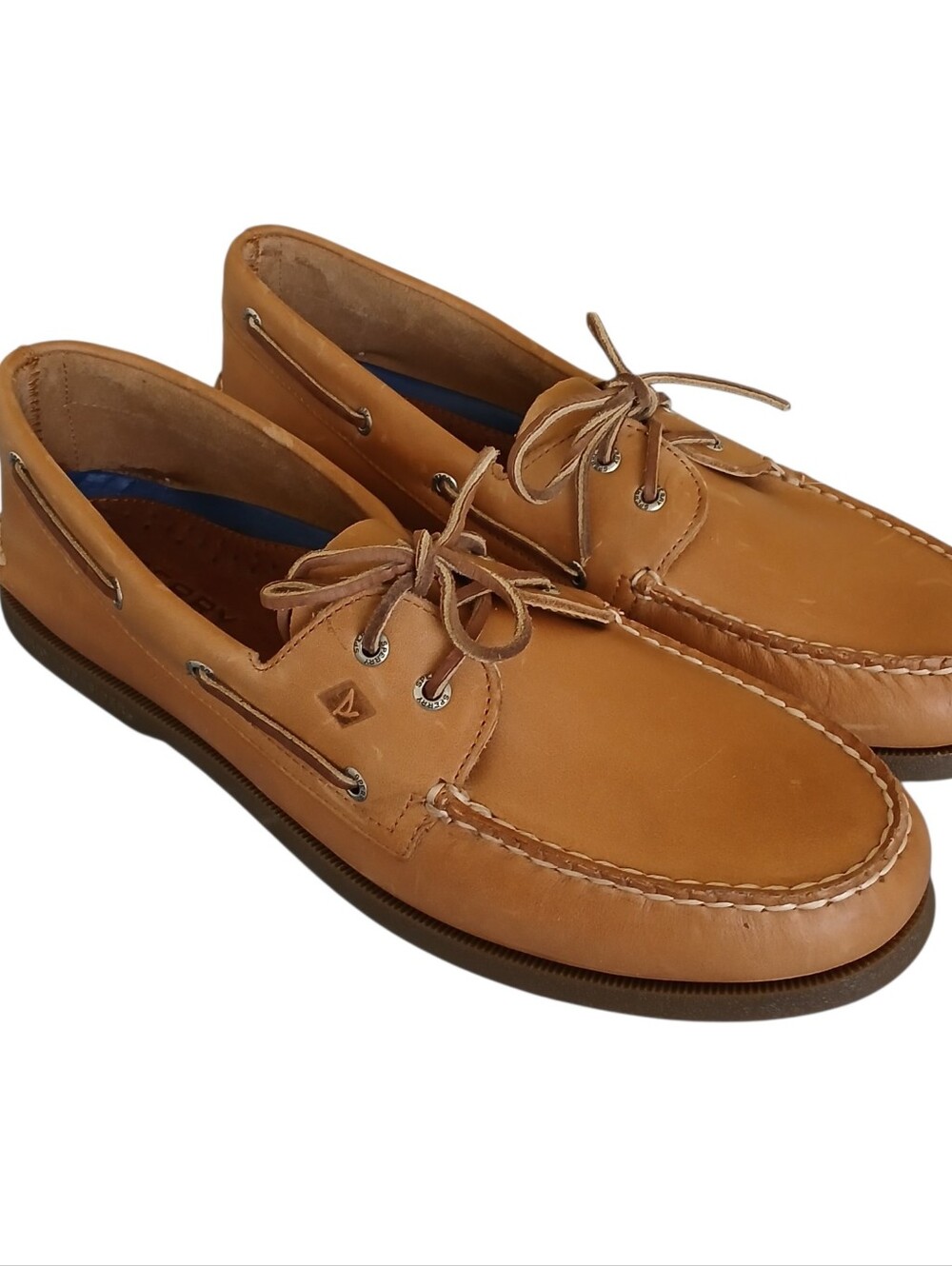 NWOB SPERRY Authentic Original 2 Eye Leather Boat Shoes Men's 15 Tan Topsider
